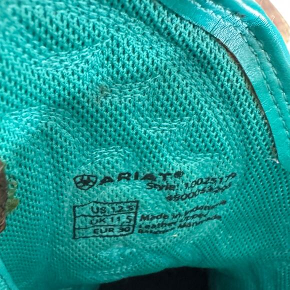 Girl Ariat 10014121 TALL BUCKAROO BRN SUEDE CROSS SQUARE TOE COWBOY Boots size 2 - Picture 8 of 9